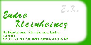 endre kleinheincz business card